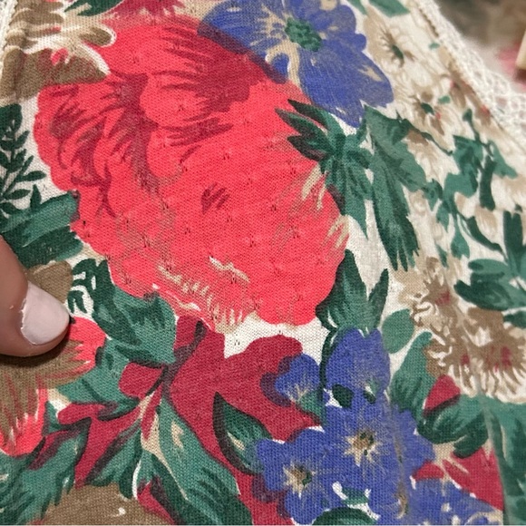 Victoria's Secret Gold Label VTG 90s Floral Lace Button Up Jumpsuit Pajama M/L - Picture 8 of 8